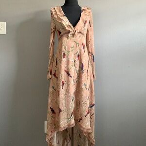 Anthropologie Foxiedox Crepe Dress in Hummingbird Print Size XS